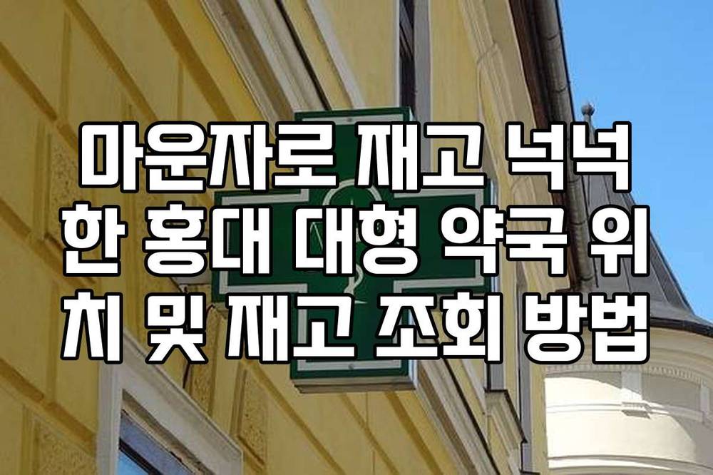 마운자로 재고 넉넉한 홍대 대형 약국 위치 및 재고 조회 방법