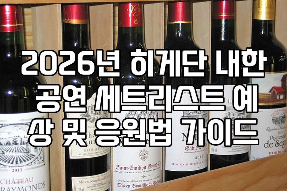 2026년 히게단 내한 공연 세트리스트 예상 및 응원법 가이드