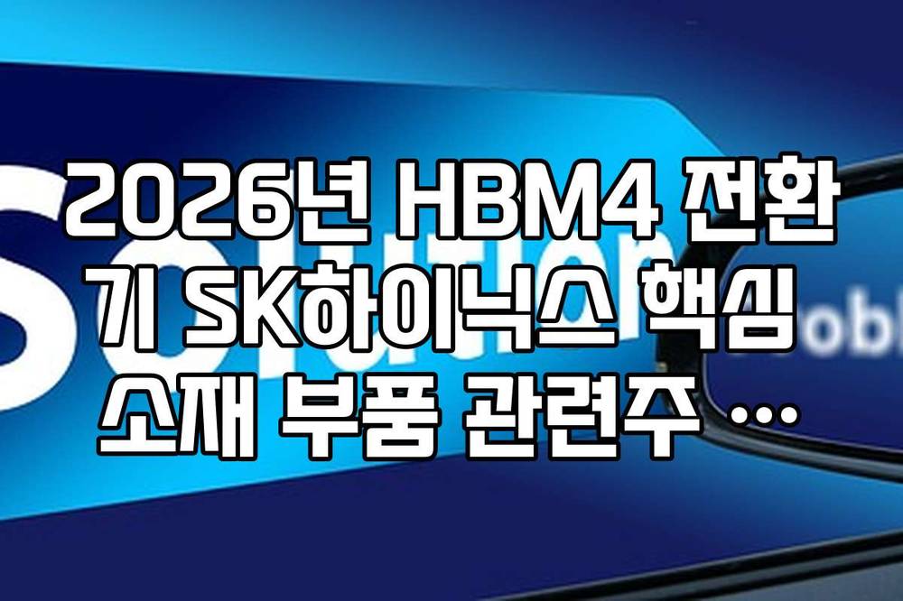 2026년 HBM4 전환기 SK하이닉스 핵심 소재 부품 관련주 전망 분석