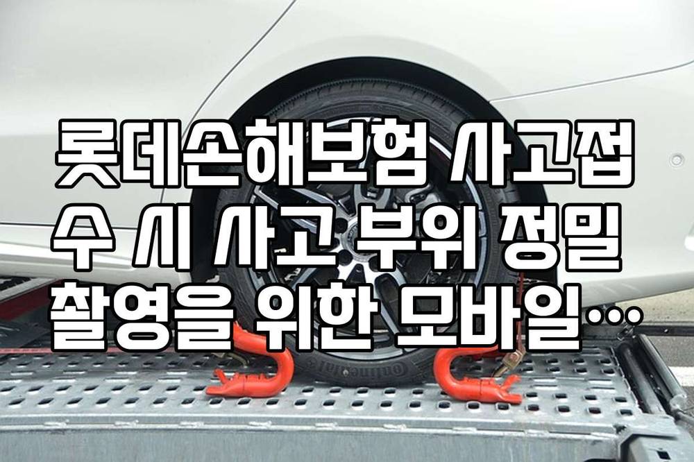 롯데손해보험 사고접수 시 사고 부위 정밀 촬영을 위한 모바일 전용 가이드