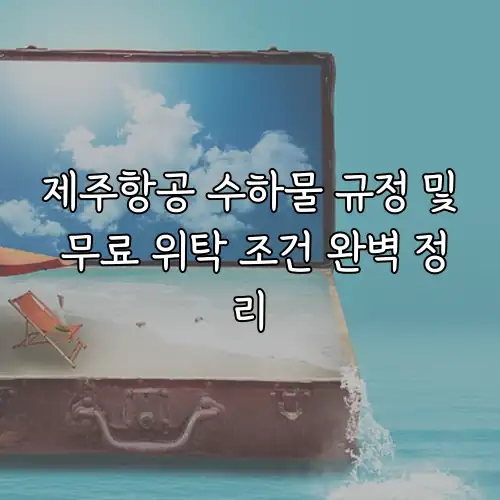 제주항공 수하물 규정 및 무료 위탁 조건 완벽 정리