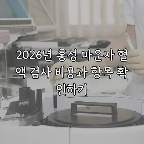 2026년 홍성 마운자 혈액 검사 비용과 항목 확인하기