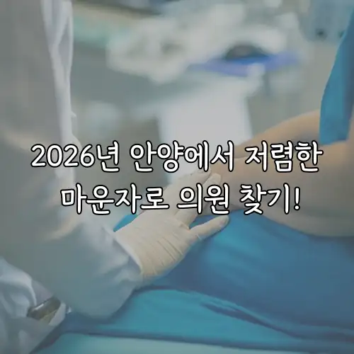 2026년 안양에서 저렴한 마운자로 의원 찾기!