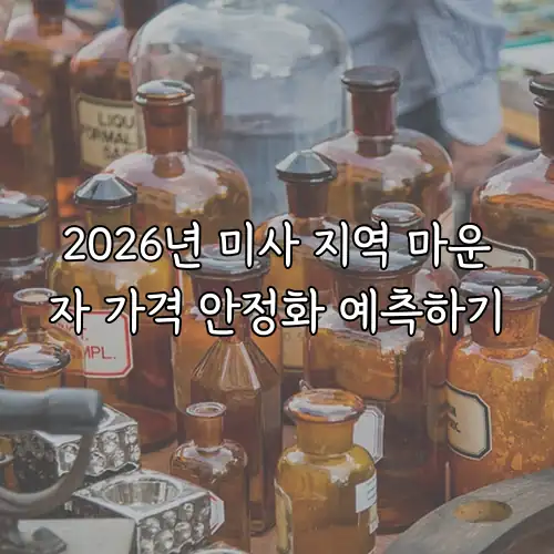 2026년 미사 지역 마운자 가격 안정화 예측하기