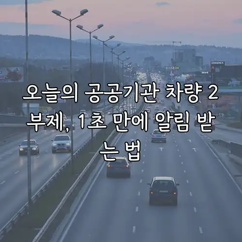 오늘의 공공기관 차량 2부제, 1초 만에 알림 받는 법