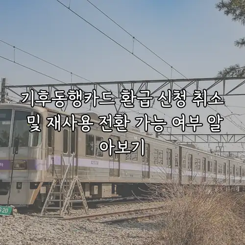 기후동행카드 환급 신청 취소 및 재사용 전환 가능 여부 알아보기