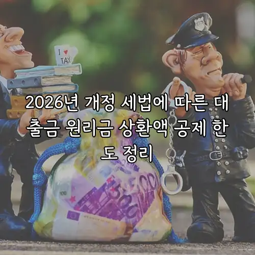 2026년 개정 세법에 따른 대출금 원리금 상환액 공제 한도 정리