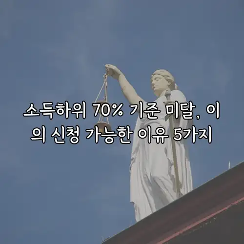 소득하위 70% 기준 미달, 이의 신청 가능한 이유 5가지