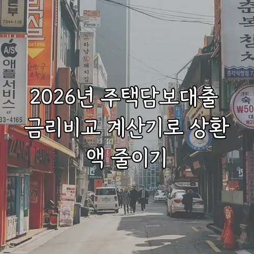 2026년 주택담보대출 금리비교 계산기로 상환액 줄이기