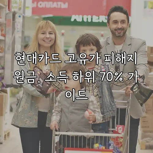 현대카드 고유가 피해지원금, 소득 하위 70% 가이드