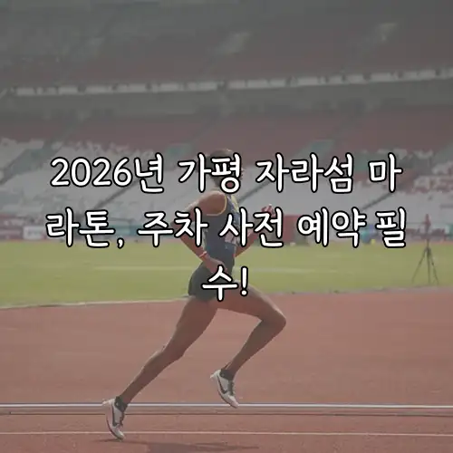 2026년 가평 자라섬 마라톤, 주차 사전 예약 필수!