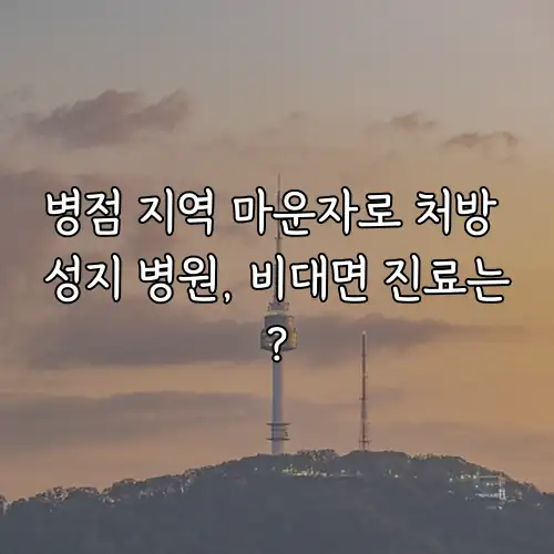병점 지역 마운자로 처방 성지 병원, 비대면 진료는?