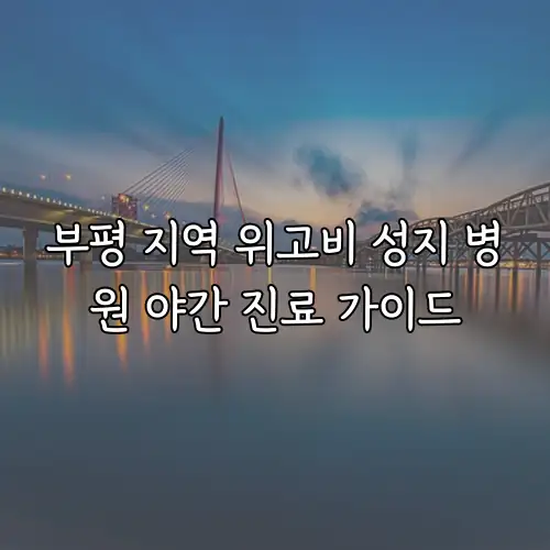 부평 지역 위고비 성지 병원 야간 진료 가이드