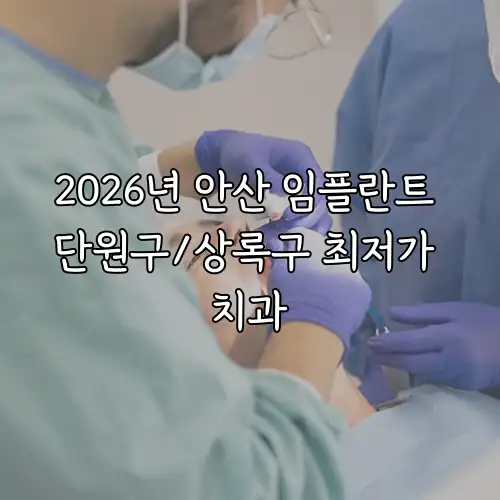 2026년 안산 임플란트 단원구/상록구 최저가 치과