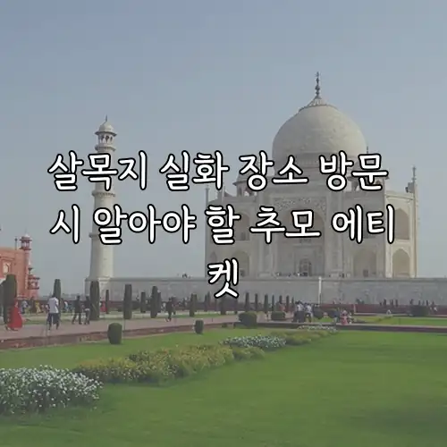 살목지 실화 장소 방문 시 알아야 할 추모 에티켓