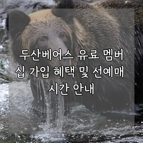 두산베어스 유료 멤버십 가입 혜택 및 선예매 시간 안내