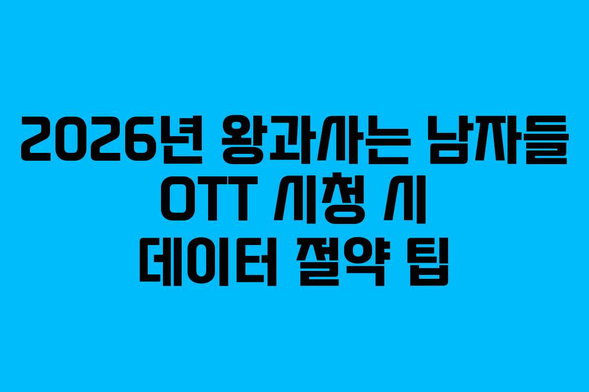 2026년-왕과사는-남자들-OTT-시청-시-데이터-절약-팁