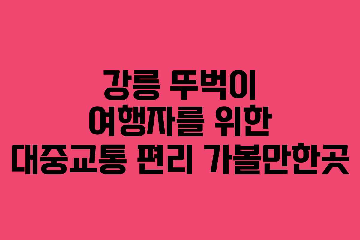 강릉-뚜벅이-여행자를-위한-대중교통-편리-가볼만한곳