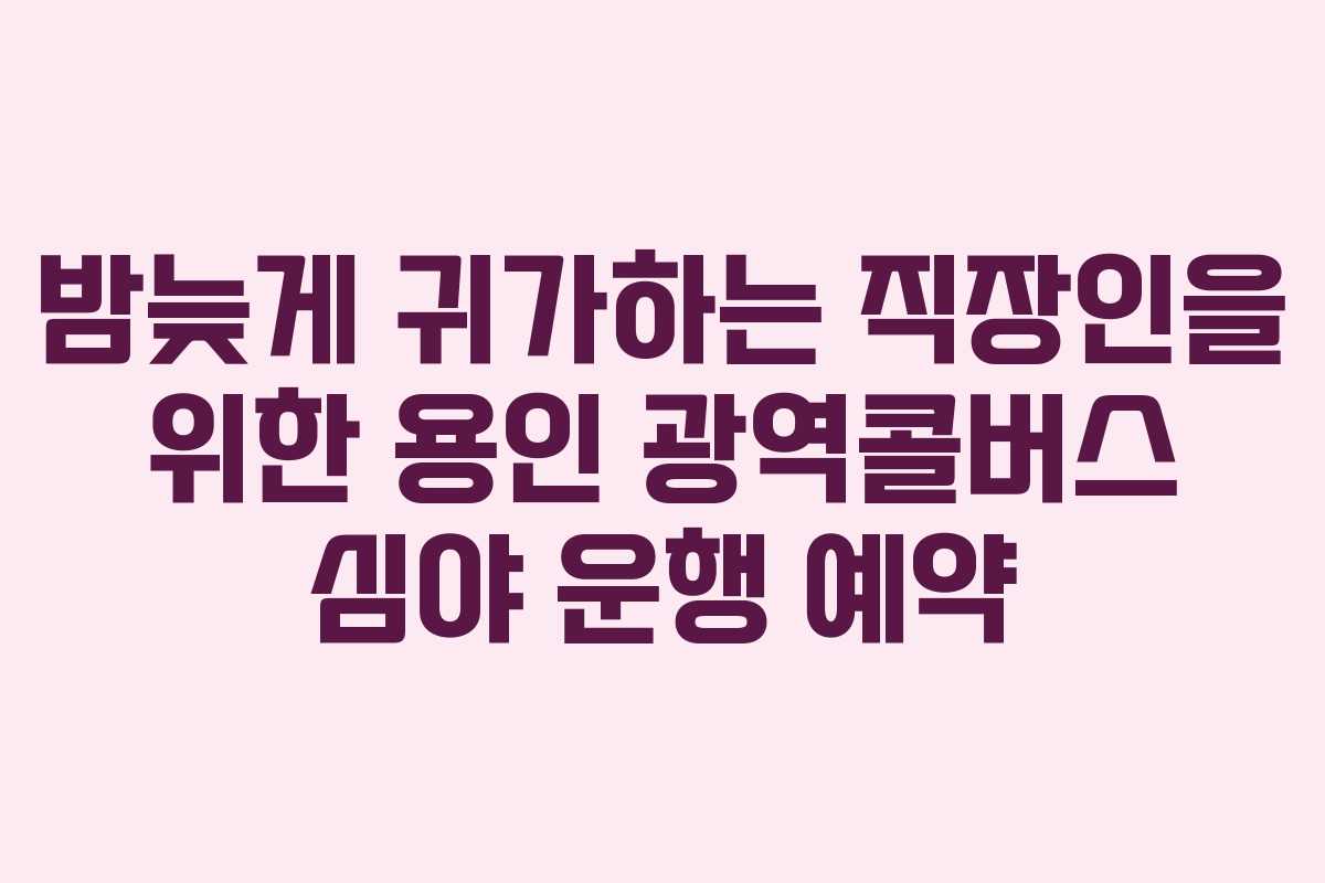 밤늦게-귀가하는-직장인을-위한-용인-광역콜버스-심야-운행-예약