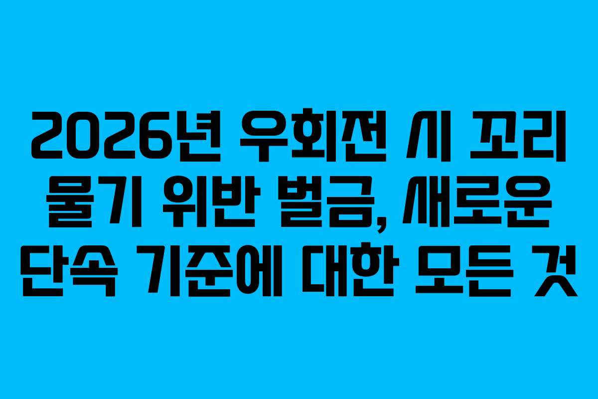 2026년-우회전-시-꼬리-물기-위반-벌금,-새로운-단속-기준에-대한-모든-것