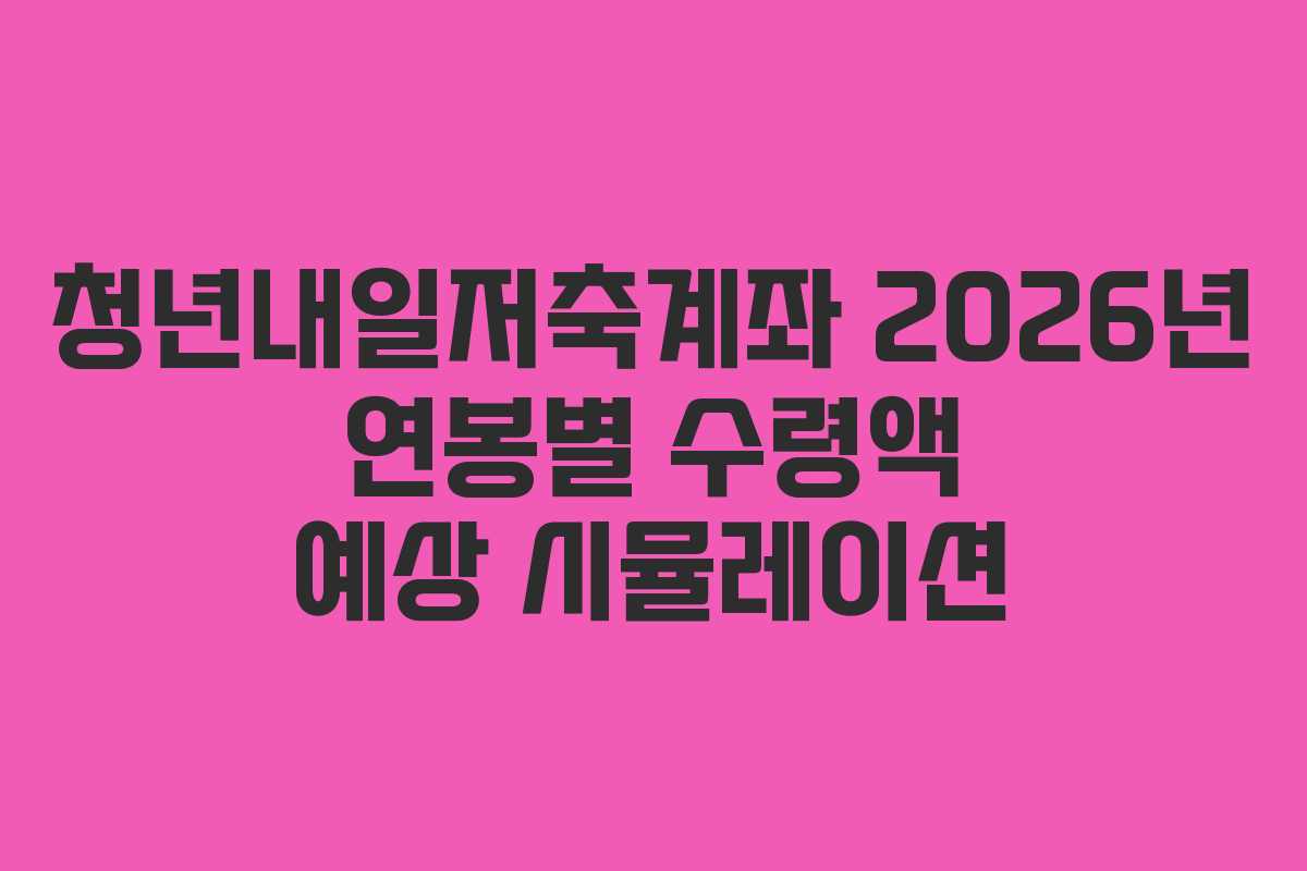 청년내일저축계좌-2026년-연봉별-수령액-예상-시뮬레이션