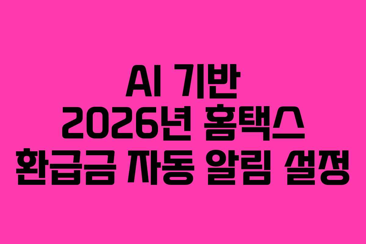 AI-기반-2026년-홈택스-환급금-자동-알림-설정