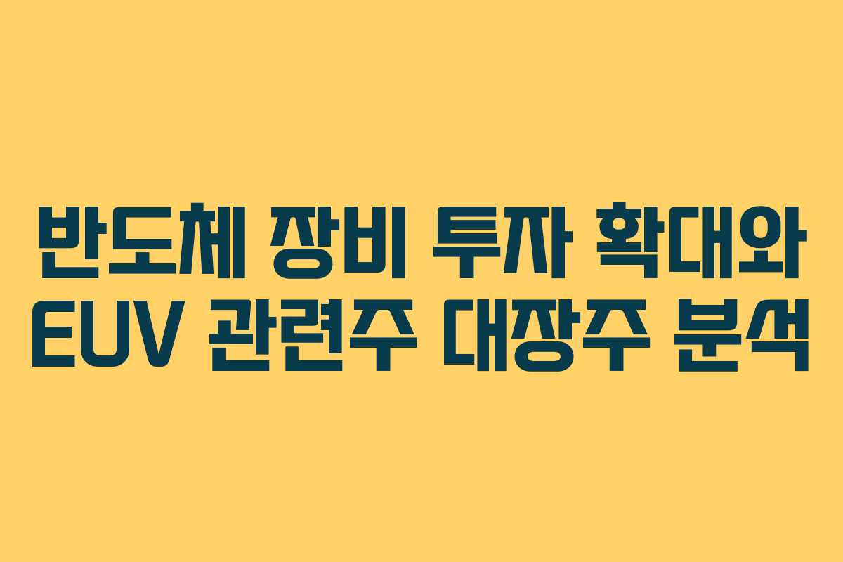 반도체-장비-투자-확대와-EUV-관련주-대장주-분석