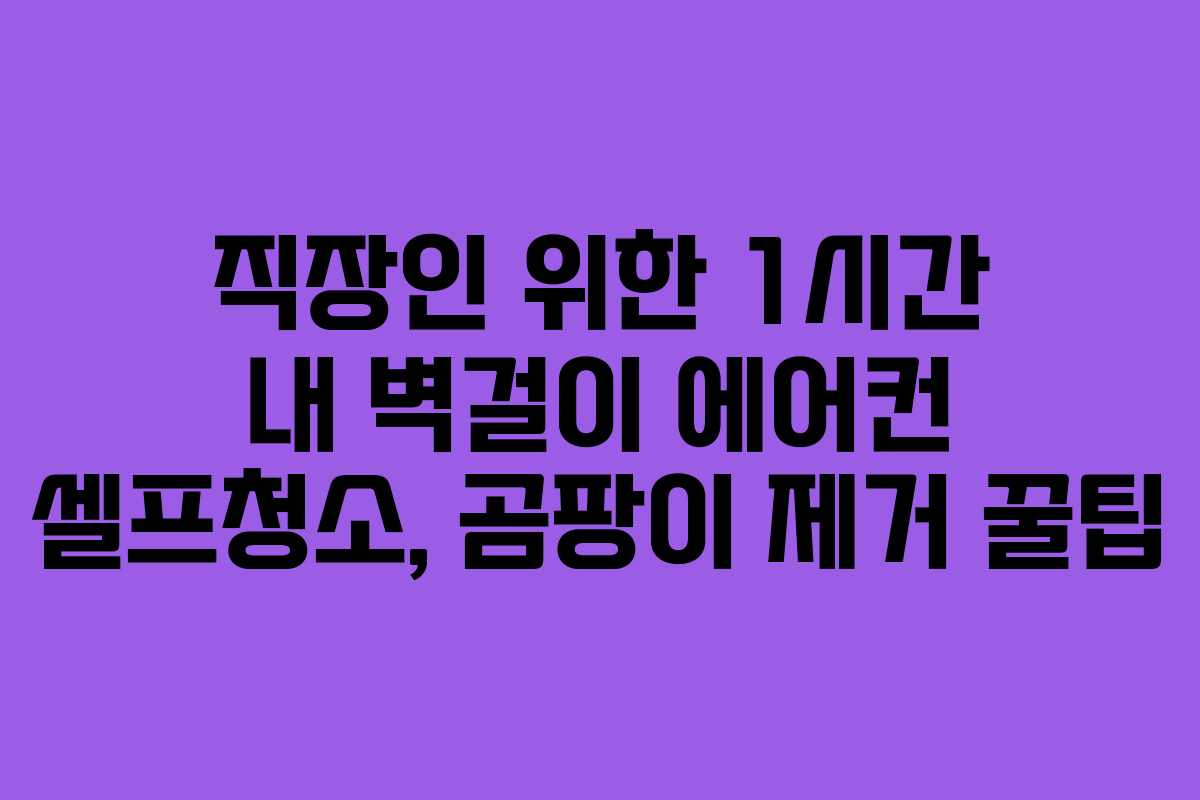 직장인-위한-1시간-내-벽걸이-에어컨-셀프청소,-곰팡이-제거-꿀팁