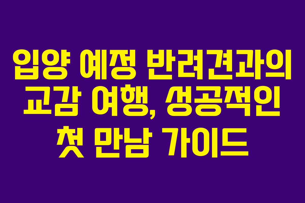 입양-예정-반려견과의-교감-여행,-성공적인-첫-만남-가이드