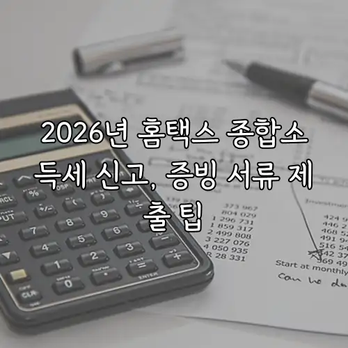 2026년 홈택스 종합소득세 신고, 증빙 서류 제출 팁