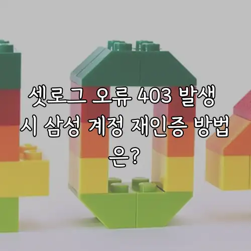 셋로그 오류 403 발생 시 삼성 계정 재인증 방법은?