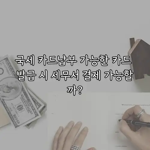 국세 카드납부 가능한 카드 발급 시 세무서 결제 가능할까?