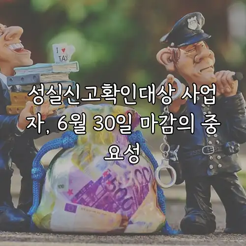성실신고확인대상 사업자, 6월 30일 마감의 중요성