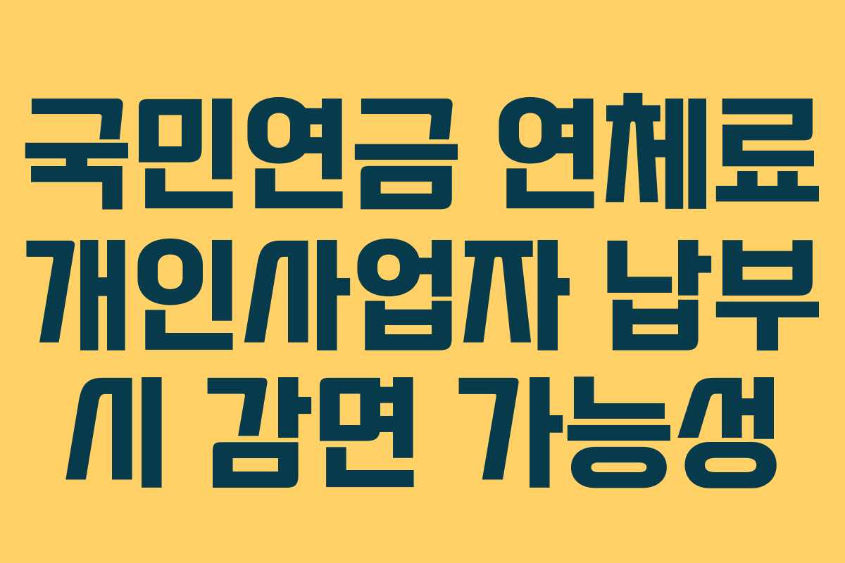 국민연금-연체료-개인사업자-납부-시-감면-가능성