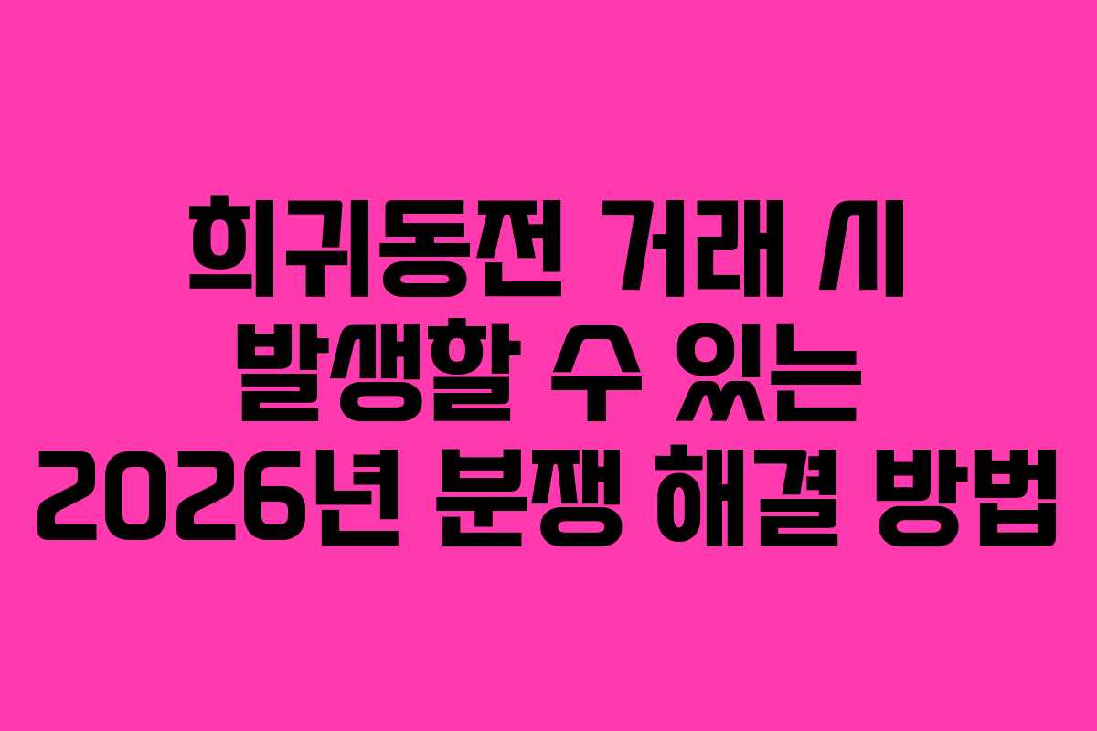 희귀동전-거래-시-발생할-수-있는-2026년-분쟁-해결-방법
