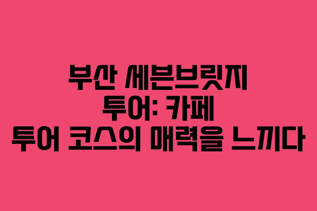 부산-세븐브릿지-투어-카페-투어-코스의-매력을-느끼다