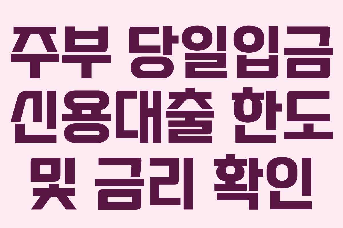 주부-당일입금-신용대출-한도-및-금리-확인