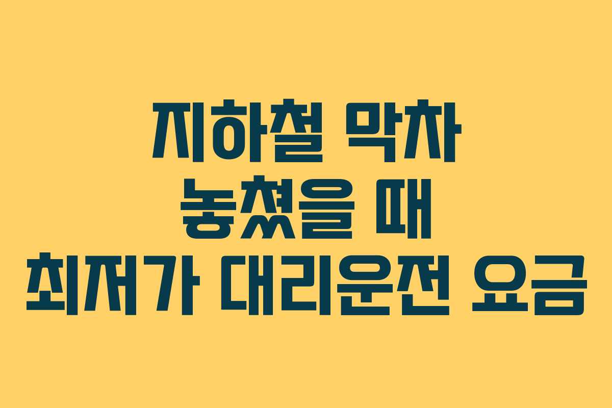 지하철-막차-놓쳤을-때-최저가-대리운전-요금