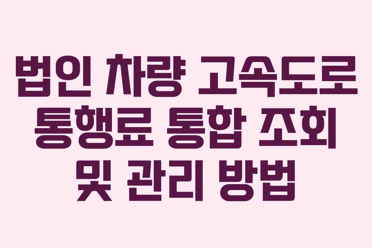 법인-차량-고속도로-통행료-통합-조회-및-관리-방법