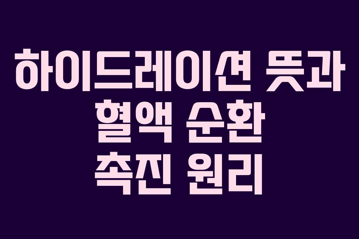 하이드레이션-뜻과-혈액-순환-촉진-원리